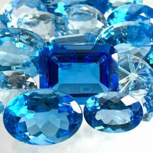 大粒!!(天然ブルートパーズ17点おまとめ200ct)a ルース 裸石 ジュエリー ブルートパーズ jewelry blue topaz s