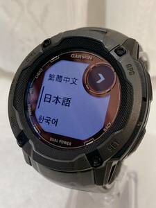 美品 GARMIN Instinct 2X Dual Power MIL-STD-810 ガーミン スマートウォッチ ランニングウォッチ コード付