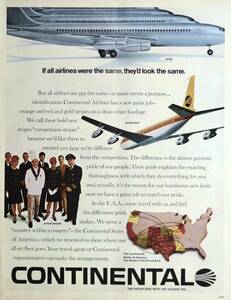 稀少！1968年コンチネンタル航空広告/Continental Airlines/エアライン/旅行/観光/9