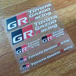 【GR】TOYOTA GAZOO Racing ステッカーセット【白×赤】プリウスPHV カローラ アクア HILUX ランドクルーザー C-HR ヤリスクロス 86 コペン