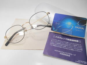 ★即決★ＨＯＹＡブルーライトカットＰＣレンズ付き老眼鏡●しっかり作ったメタルフレーム・ゴールド／ブラックＣ１