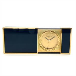 稼働品 デュポン S.T.Dupont ライター型時計 置時計 トラベルクロック ゴールド文字盤