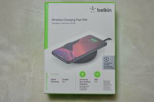 【新品】【未開封品】belkin ベルキン　Wireless Charging Pad 15W　WIA002BTBK　Qi 認証 AirPods AirPods Pro iPhone 13　ブラック