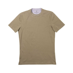 BRUNELLO CUCINELLI（ブルネロクチネリ） Uネック半袖Tシャツ M0T617423 カーキ XS 28023kh 【S28023】