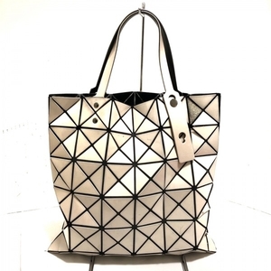 バオバオイッセイミヤケ BAOBAO ISSEYMIYAKE トートバッグ - PVC(塩化ビニール)×ポリエステル ピンクベージュ×黒 バッグ