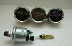 ◆◇電圧、温度、油圧計セット VDOタイプ センサー付 新品 送料無料 ◇◆