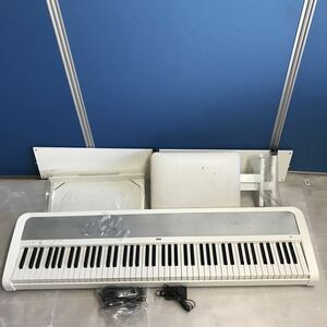 ▲【通電確認済み】KORG コルグ 電子ピアノ B1 19製　ホワイト キーボード 椅子