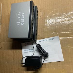 2台セット【 SG100D-08 V2 】シスコ Cisco 8ポート アンマネージ ギガビット スイッチ 通電確認済　ACアダプター（1個）ジャンク