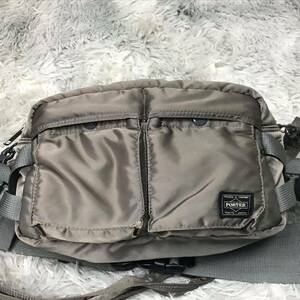 名作!! PORTER TANKER WAIST BAG シルバーグレー ポーター タンカー ウエストバッグ ボディバッグ 吉田カバン MADE IN JAPAN