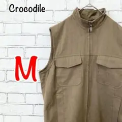 5212 ＊クロコダイル Crocodile【M】フルジップベスト ベージュ
