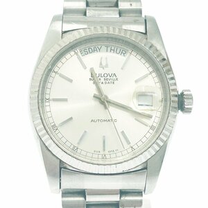 【1円スタート】BULOVA ブローバ スーパーセビル SS シルバー文字盤 自動巻き メンズ腕時計 ジャンク 273023