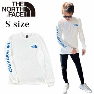 ザ ノースフェイス ロンT 長袖 Tシャツ NF0A811P ホワイト×ブルー Sサイズ スリーブヒット 袖ロゴ THE NORTH FACE L/S SLEEVE HIT 新品
