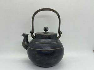 【買取品】煎茶道具 いぶし銀瓶 獣口蔵六形 急須、鉄瓶 湯沸かし