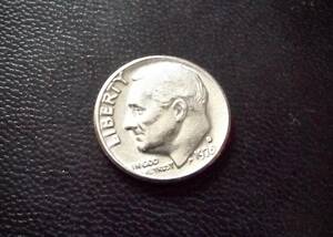 アメリカ合衆国　10セントコイン　1976年　D刻印　　送料無料（8106）ルーズベルト　USA 　お金 貨幣　硬貨　ダイム　ドル　　　