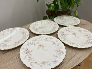 #698A【Noritake】展示品『ノリタケ セリナシリーズ 中皿5枚 深皿5枚 スープ皿4枚 セット～SELINA 9957』フラワー 金彩 展示品【極美品】