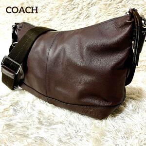 【COACH/コーチ/美品】ショルダーバッグ【ボディバッグ/レザー/ブラウン/メッセンジャー/メンズ/レディース/斜めがけ/肩掛け/70312】