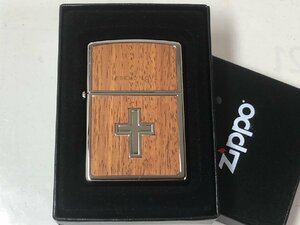 2007年製 Zippo ウッド 木貼り Cross クロス・シルバー銀張り #200-WOOD 新品