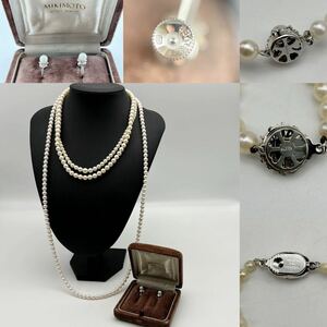 【送料無料】 MIKIMOTO ミキモト パール イヤリング SVパール パールネックレス 真珠 アクセサリー 刻印 silver SVパールネックレス まとめ