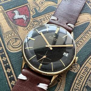 rolex ロレックス　マルコーニ　1910　ブラック　18kgp　デイト　手巻き　動作良好　　メンズ腕時計　