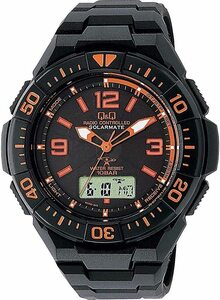 送料無料 腕時計 腕時計 シチズン 電波ソーラー クロノグラフ 10気圧防水 メンズ MD06-315 ブラック × オレンジ/3486