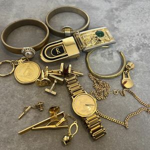 アクセサリー　まとめ売り18k 刻印あり　EXPO 24k gf gp ネックレス　カフス　時計　金　真贋不明　