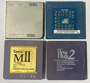 動作未確認 CPU 4枚セット Cyrix MII /52y4539/METHODE/Winchip2/ジャンク293