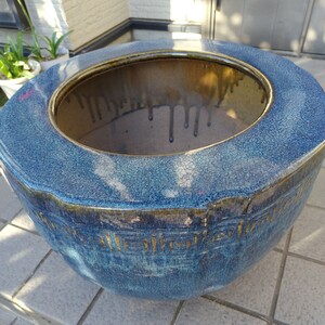 火鉢　陶器製　暖房用(中古)　レトロ
