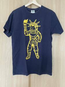 BILLIONAIRE BOYS CLUB ビリオネア ボーイズ クラブ 半袖Tシャツ 紺　ダークブルー　黄色　イエロー　BBC