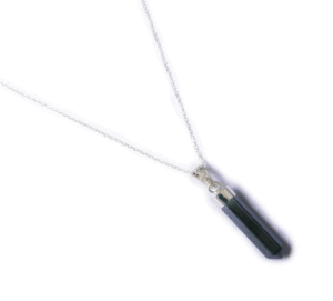 ○[Silver925]ヘマタイトのポイントカットのシルバーヒーリングネックレス ／ペンジュラム（シルバーチェーン付き） made in BALI