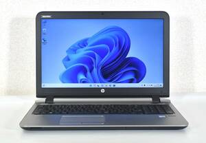 HP ProBook 450 G3/Core i3-6100U/メモリ8G/SSD 256G + HDD 500G/DVD-RW/15.6インチ/カメラ/Windows 11/中古ノートパソコン