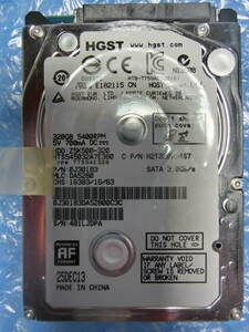 【中古】 HGST HTS545032A7E380 320GB/8MB 6875時間使用 管理番号:D163