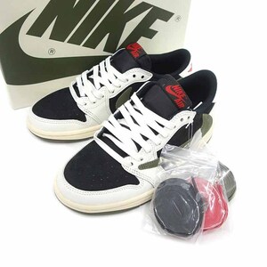 【PRICE DOWN】NIKE TRAVIS SCOTT WMNS AIR JORDAN 1 LOW スニーカー カーキ レディース22.5cm