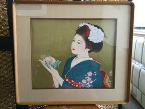 オブジェ　日本画　宮下柚葵(折づる) 可愛いらしく色っぽい作品　国際美術協会理事