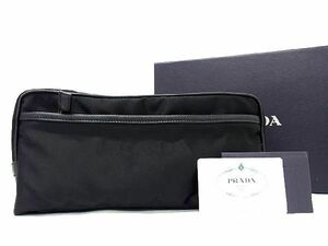 1円 ■新品■未使用■PRADA プラダ テスートナイロン メイクポーチ マルチケース 小物入れ クラッチバッグ ブラック系 AN9287