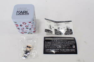 23246 未使用 LIMITED EDITION by KARL LAGERFELD カールラガーフェルド ミニチュア フィギュア おすわりカール＆シュペット 純正缶ケース