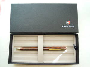 ①SHEAFFER シェーファー　 マーブルブラウンスライド式 ボールペン★レターパック便