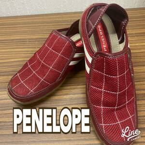 靴 ◆ PENELOPE ◆ スニーカー ウオーキングシューズ 23cm 赤 白 ◆ レディース シューズ