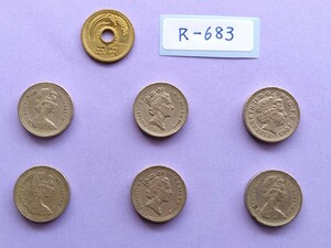 外国コイン　イギリス （英国）(Rー６８３)　１ポンド硬貨　おまとめ　６枚