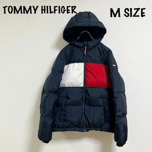 TOMMY HILFIGER トミーヒルフィガー　ダウンジャケット メンズ　Mサイズ　アウター ダウン ジャンパー　フード ジップアップ　防寒