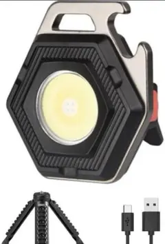 ledライト 作業灯 小型 キャンプ 充電式 ミニ投光器 スタンド付
