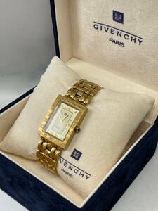 中古 GIVENCHY ジバンシィ REG 1558.962 ゴールドカラー スクエア メンズ腕時計 電池切れ ジバンシー テスター確認済み 管理GS001