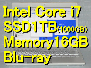 送料無料 dynabook Core i7 メモリ16GB SSD 1TB(1000GB) (Windows 11/4コア/フルHD/FHD/Blu-ray/Webカメラ/Office Excel互換/Zoom/ChatGPT)