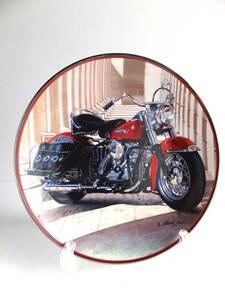 Harley Davidson　ハーレーダビッドソン 1949年式 Pan Head　イラストプレート 皿　パンヘッド ハイドラグライド　シリアルナンバー入り