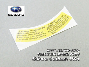 アウトバックBR【SUBARU】スバルOUTBACK純正USラベル-Spare.Tire.Caution/USDM北米仕様BR9.BRF.BRMスペアタイヤ注意書きUSAステッカー