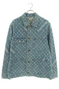 シュプリーム ルイヴィトン SUPREME LOUISVUITTON 17AW サイズ:46 モノグラムジャガードトラッカーデニムジャケット 中古 SS13