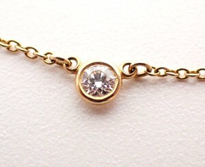 定価17万円ほど 3.6mm 美品 TIFFANY&Co.(ティファニー) バイザヤードネックレス ダイヤ 1.8g K18YG 18金 118-4