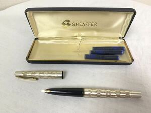【良好】SHEAFFER 14K/585 万年筆　インクカートリッジ新品3本付きシェーファー 筆記用具 