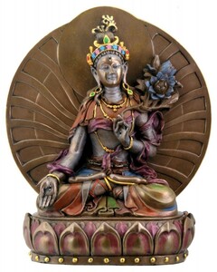 仏像 白多羅菩薩（白ターラー菩薩）高さ 約15ｃｍ 彫刻 彫像/ 密教五仏 観音菩薩 胎蔵曼荼羅 大乗仏教/ チベット仏教[輸入品