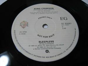 【7”】 KING CRIMSON // ●プロモ● SLEEPLESS / NUAGES (THAT WHICH PASSES, PASSES LIKE CLOUDS) カナダ盤 キング・クリムゾン