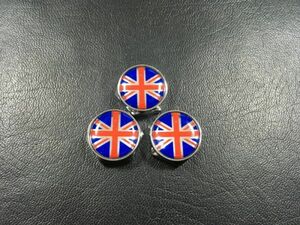 送料無料 3個 イギリス シルバー ナンバー プレート ボルトカバー ブラックジャック ミニクーパー MINI BMW ユニオンジャック ベントレー